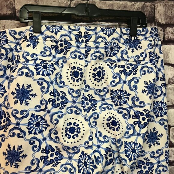 Talbots Blue & White Crop Pants Size 14 - Picture 6 of 8